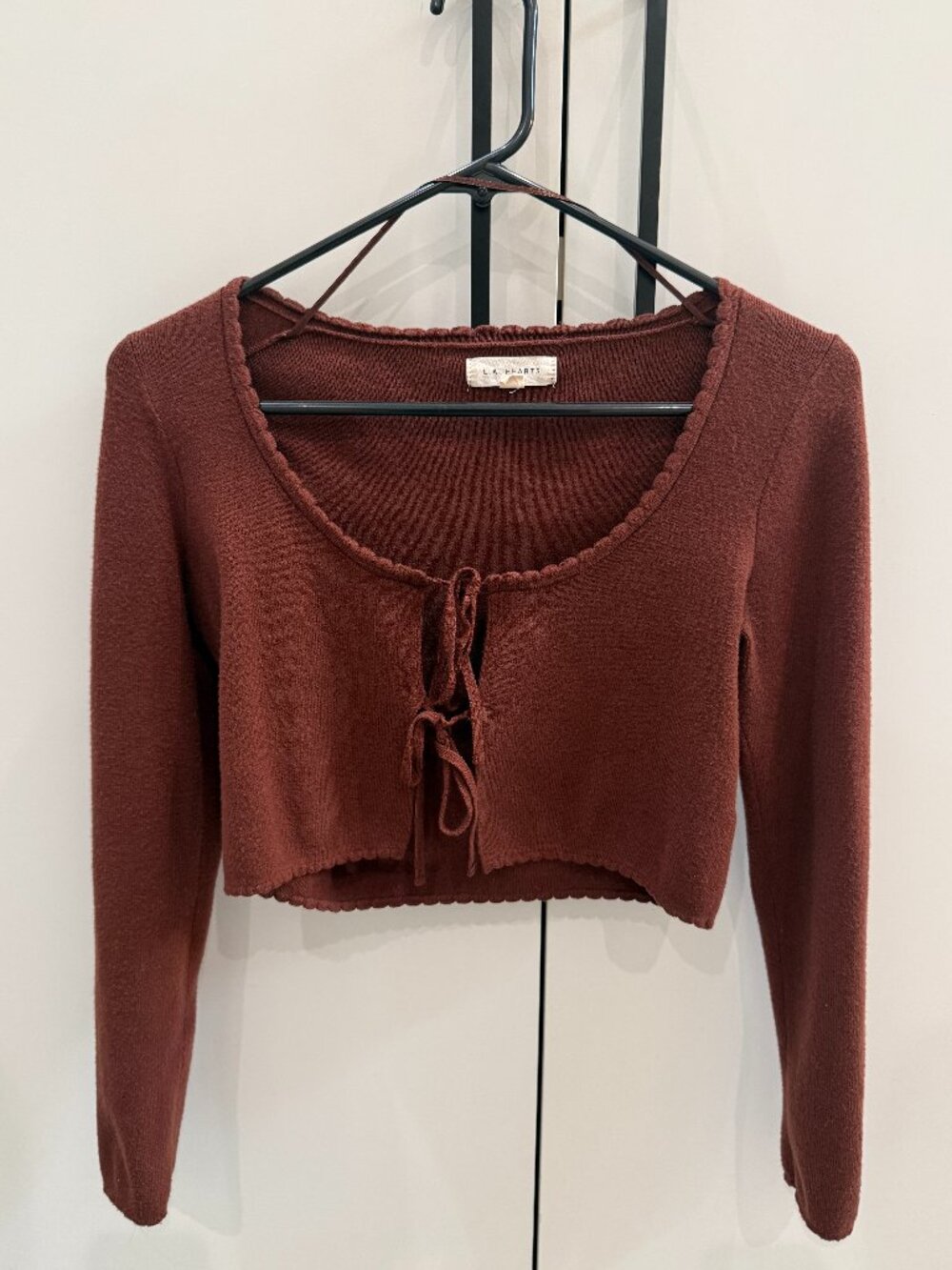 Brown Cropped Cadigan/Sweater - Size S